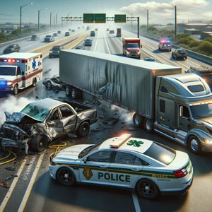 Truck accident with multiple cars - Sexton Weldon Law Firm.