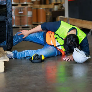 A man injured at a work place - Sexton Weldon Law Firm.